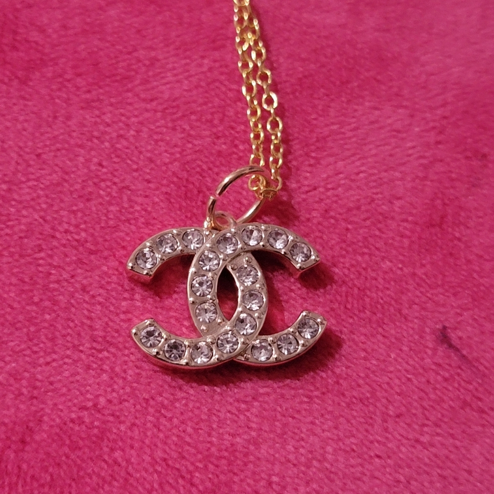Charm Zipper Pull On Gold-Tone Chain